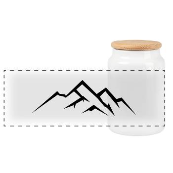 berge - Panorama Keksdose mit Holzdeckel - Weiß - Vorne