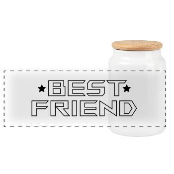 Best Friend Tshirt white - Panorama Keksdose mit Holzdeckel - Weiß - Vorne