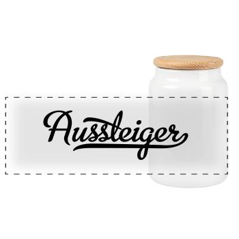 Aussteiger - Panorama Keksdose mit Holzdeckel - Weiß - Vorne