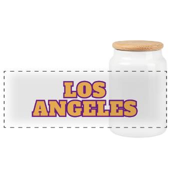 Los Angeles - Panorama Keksdose mit Holzdeckel - Weiß - Vorne
