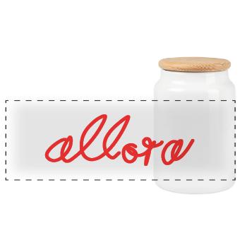 allora - Panorama Keksdose mit Holzdeckel - Weiß - Vorne