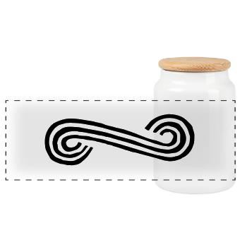 ornement, arc - Graphique vectoriel - Boîte à biscuits avec couvercle en bois - blanc - Devant