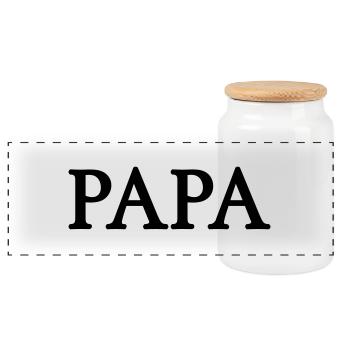 papa (1c) - Boîte à biscuits avec couvercle en bois - blanc - Devant