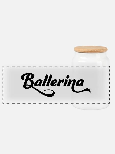 Ballerina - Panorama Keksdose mit Holzdeckel - Weiß