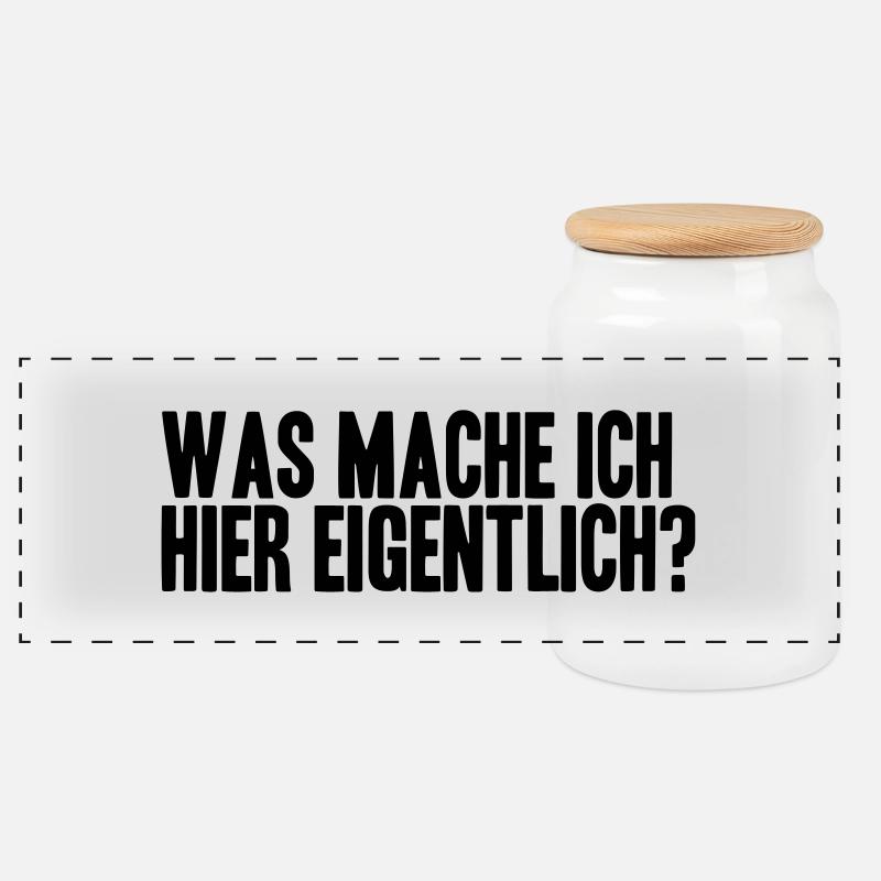 WAS MACHE ICH HIER EIGENTLICH? - Panorama Keksdose mit Holzdeckel - Weiß