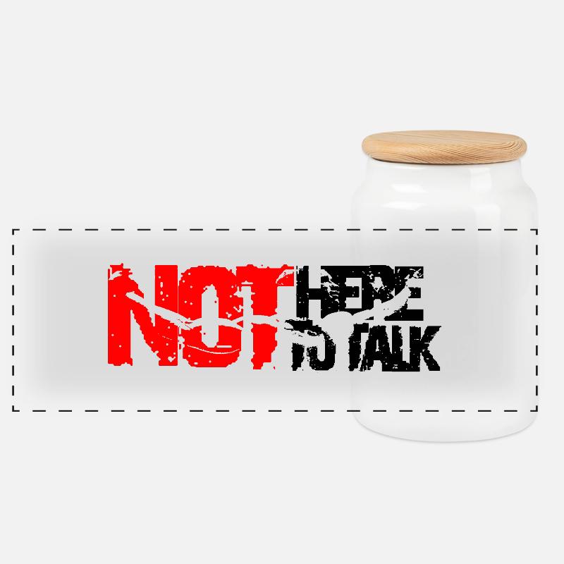 not here to talk - Panorama Keksdose mit Holzdeckel - Weiß