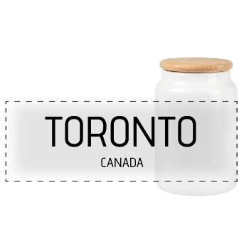 Toronto - Panoramic Cookie Jar with Wooden Lid - white - Front