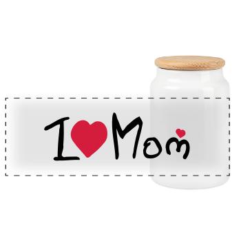 Maman de coeur, je - Boîte à biscuits avec couvercle en bois - blanc - Devant