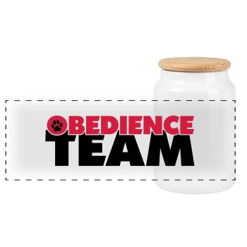 obedienceteam4 - Panorama Keksdose mit Holzdeckel - Weiß - Vorne