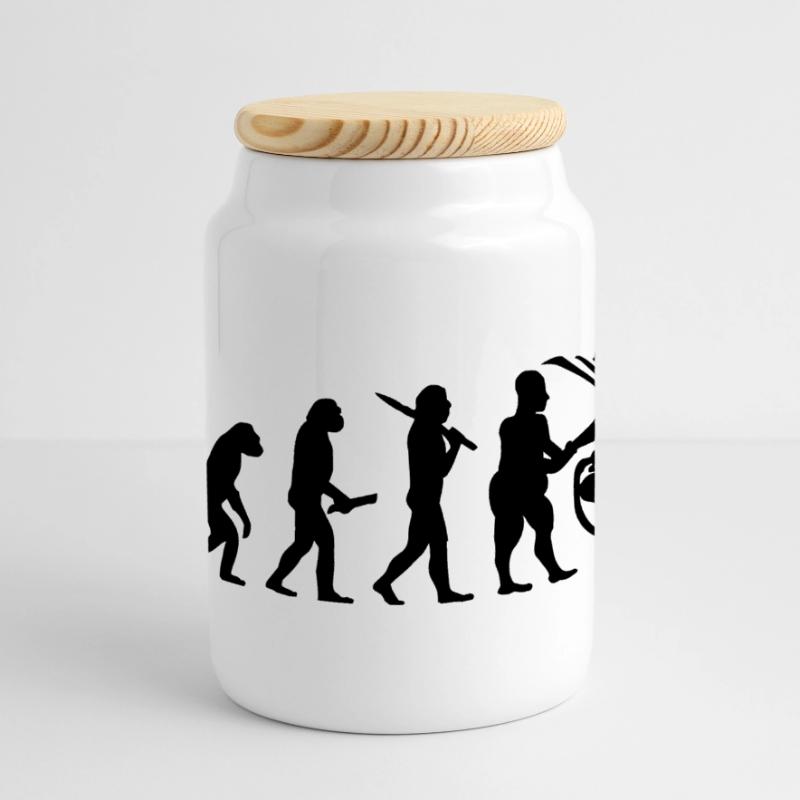 Evolution planete terre monde évolution Boîte à biscuits avec couvercle en bois