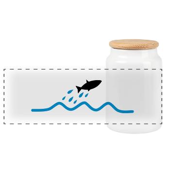 flying_fish - Panorama Keksdose mit Holzdeckel - Weiß - Vorne
