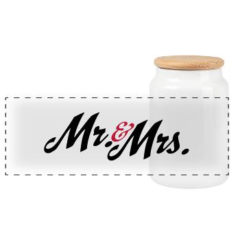 wedding - Panoramic Cookie Jar with Wooden Lid - white - Front