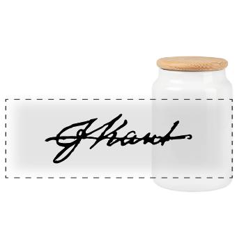 Immanuel Kant - Panoramic Cookie Jar with Wooden Lid - white - Front