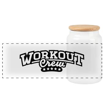 workout_crew_1_f1 - Boîte à biscuits avec couvercle en bois - blanc - Devant