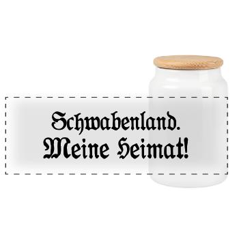 Schwabenland meine Heimat - Panorama Keksdose mit Holzdeckel - Weiß - Vorne