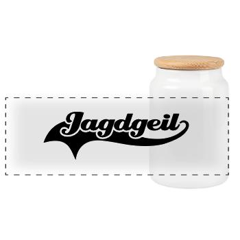 jagdgeil_ii - Panorama Keksdose mit Holzdeckel - Weiß - Vorne