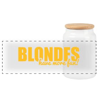 Blondes have more fun! - Panoramic Cookie Jar with Wooden Lid - white - Front