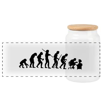 Evolution - Panorama Keksdose mit Holzdeckel - Weiß - Vorne