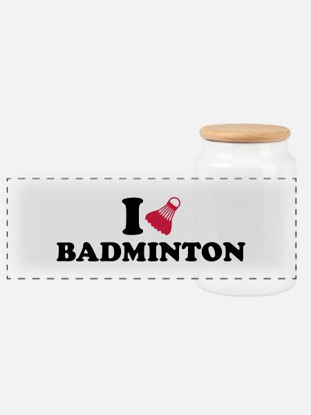 Badminton - Panorama Keksdose mit Holzdeckel - Weiß