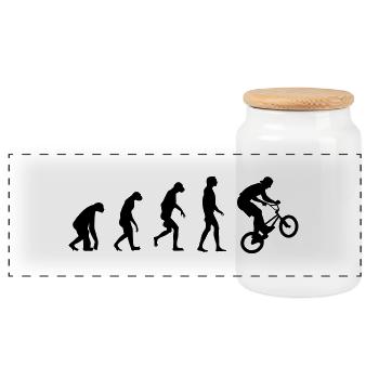 Evolution of BMX - Panorama Keksdose mit Holzdeckel - Weiß - Vorne
