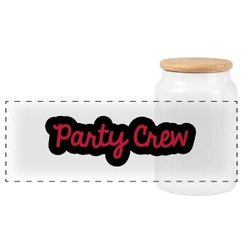 Party Crew - Panorama Keksdose mit Holzdeckel - Weiß - Vorne