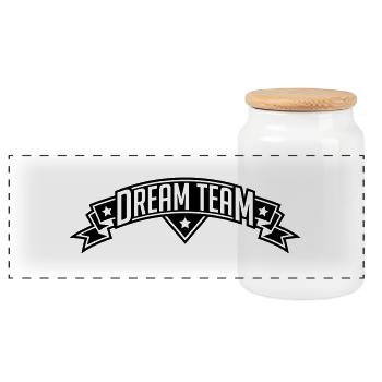 dream_team_design_ve1 - Panorama Keksdose mit Holzdeckel - Weiß - Vorne