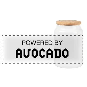 Powered By Avocado - Panoramic Cookie Jar with Wooden Lid - white - Front
