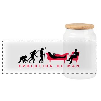 evolution_therapeut_psychologe_11_2016_c - Panorama Keksdose mit Holzdeckel - Weiß - Vorne