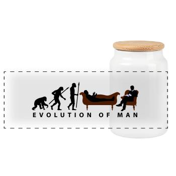 evolution_therapeut_psychologe_11_2016_a - Panorama Keksdose mit Holzdeckel - Weiß - Vorne