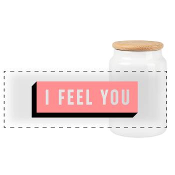 I FEEL YOU - Panorama Keksdose mit Holzdeckel - Weiß - Vorne