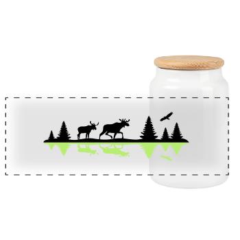 Landschaft - Schweden, Norwegen - Panorama Keksdose mit Holzdeckel - Weiß - Vorne