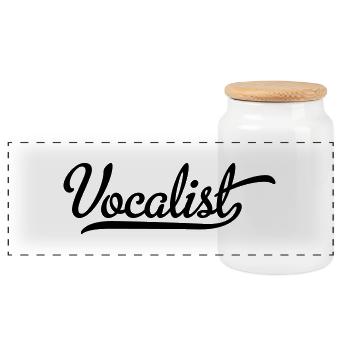 Chanteur - Boîte à biscuits avec couvercle en bois - blanc - Devant