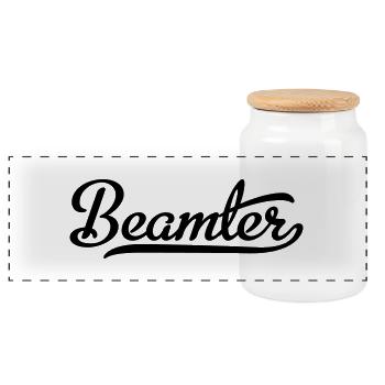 Beamter - Panorama Keksdose mit Holzdeckel - Weiß - Vorne