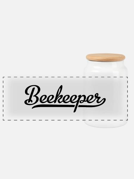 Beekeeper - Panorama Keksdose mit Holzdeckel - Weiß
