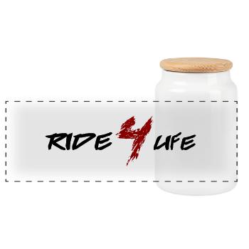 ride 4 life - Panorama Keksdose mit Holzdeckel - Weiß - Vorne