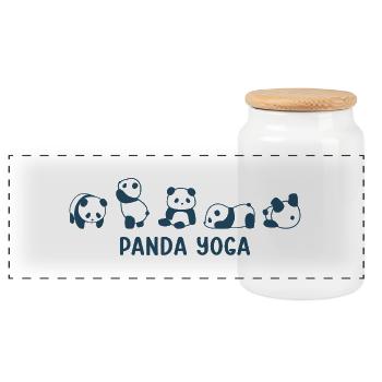 Panda Cute China Bär Tier Spruch Geschenkidee - Panorama Keksdose mit Holzdeckel - Weiß - Vorne