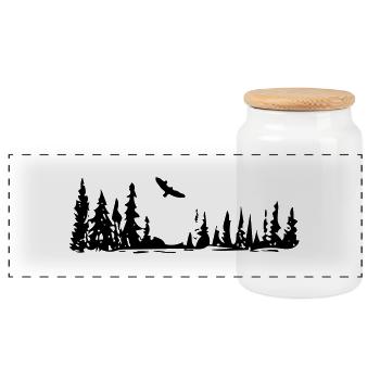 nature - Boîte à biscuits avec couvercle en bois - blanc - Devant