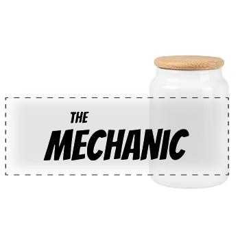 The Mechanic - Panoramic Cookie Jar with Wooden Lid - white - Front