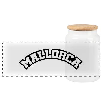 Lettrage de Majorque - Boîte à biscuits avec couvercle en bois - blanc - Devant