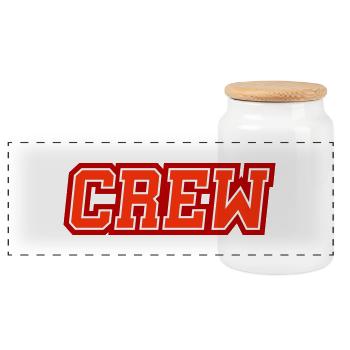 Crew - Panoramic Cookie Jar with Wooden Lid - white - Front