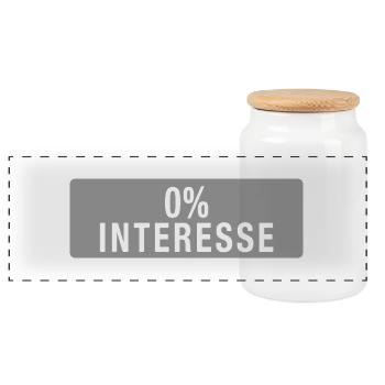 0% Interesse - Panorama Keksdose mit Holzdeckel - Weiß - Vorne