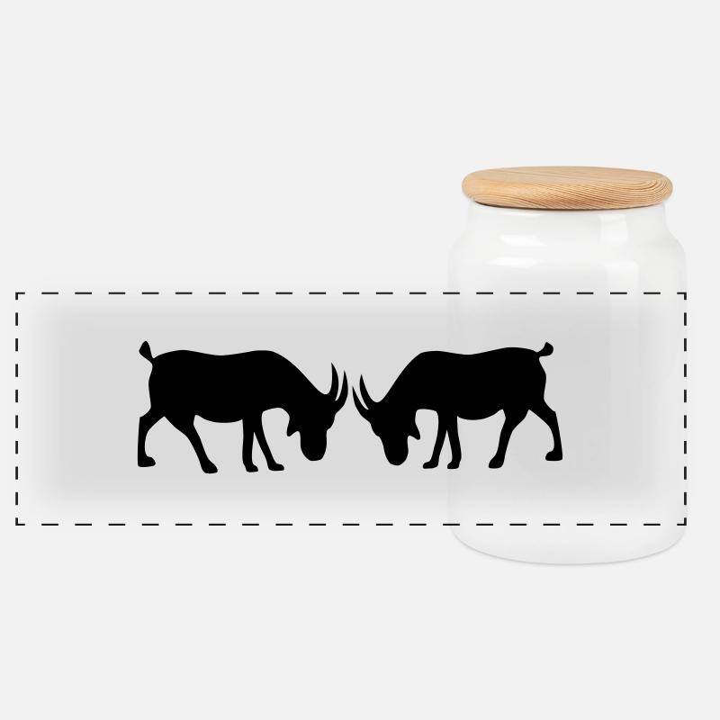 Zicken - Boîte à biscuits avec couvercle en bois - blanc