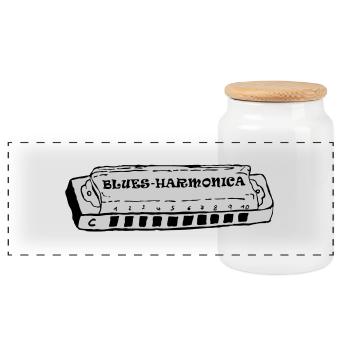 bluesharmonica - Panorama Keksdose mit Holzdeckel - Weiß - Vorne
