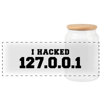 i hacked 127.0.0.1 - Panorama Keksdose mit Holzdeckel - Weiß - Vorne