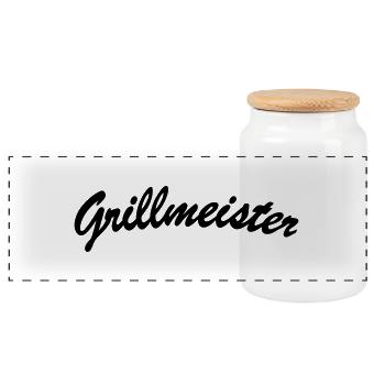 Grillmeister - Panorama Keksdose mit Holzdeckel - Weiß - Vorne
