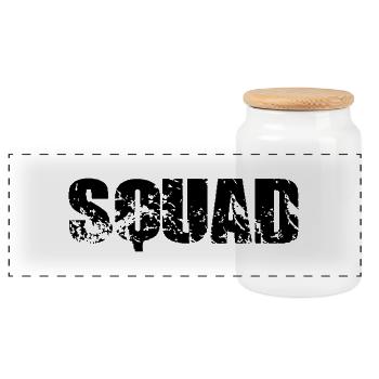 squad - Panoramic Cookie Jar with Wooden Lid - white - Front