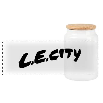 LE City 02 - Panorama Keksdose mit Holzdeckel - Weiß - Vorne