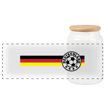 Logo sur Deutschandfahne Noir Rouge Or - Boîte à biscuits avec couvercle en bois - blanc - Devant