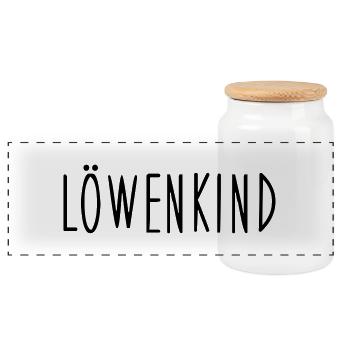 Löwenkind - Panorama Keksdose mit Holzdeckel - Weiß - Vorne