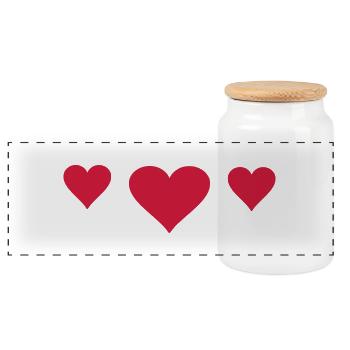 3 COEURS - Boîte à biscuits avec couvercle en bois - blanc - Devant